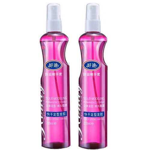 【正品】好迪精华素快干定型发胶320ml 精华素发胶持久定型啫喱水 - 图1