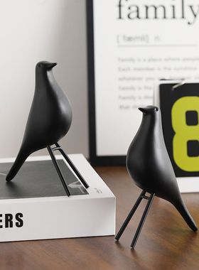 北欧伊姆斯小鸟摆件创意客厅电视酒柜装饰品家居样板间软装艺术品