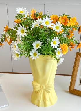 蝴蝶结花瓶套装摆件餐边柜装饰品