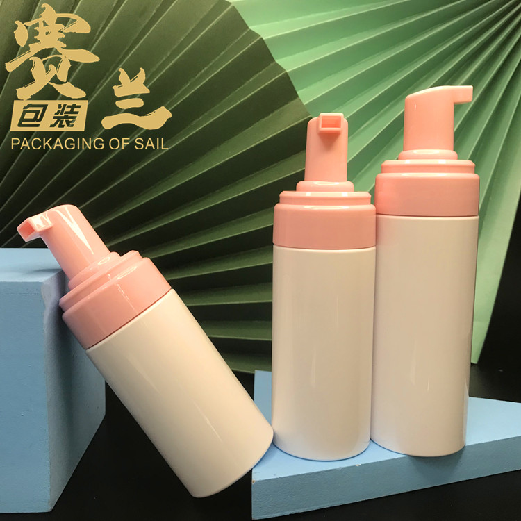 新款100150ml250ml白色泡沫瓶粉红色泡沫头洗面奶瓶美发美容工具 - 图0