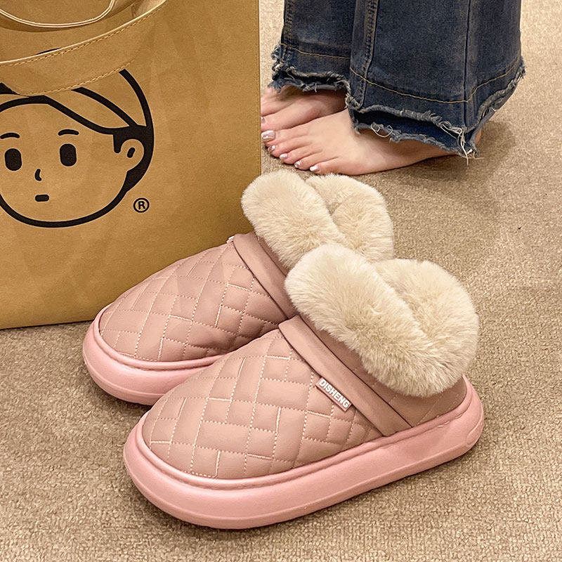 高帮毛口包跟棉拖鞋女冬季外穿时尚加厚毛绒室内家居防水保暖棉鞋,淘宝优惠券,粉丝福利购,淘宝优惠卷