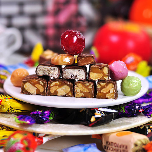 俄罗斯进口巧克力夹心混合糖果500g/袋 喜糖 年货零食 休闲零食 - 图2