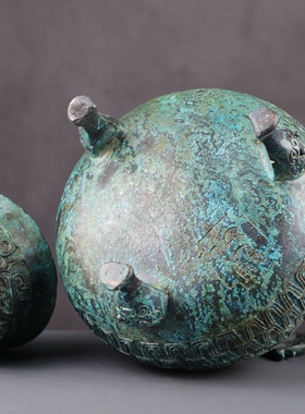 商代龙首提梁卣青铜酒器摆件收藏古装影视道具制家具高档青铜礼器