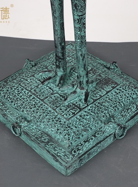 定制仿古青铜器摆件鹿角立鹤婚庆影视道具外事礼品博物馆展品收藏