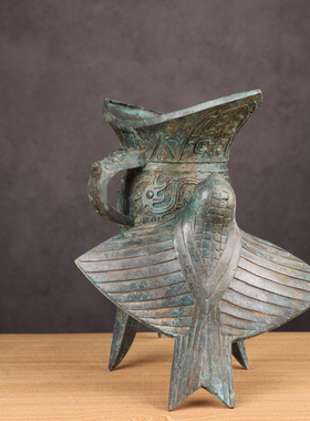 青铜器商代燕子杯仿古青铜器分酒器工艺品古玩收藏商务礼品影视