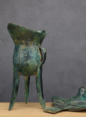 酒樽爵杯古青铜器复古工艺品摆件古代酒杯商业礼品道具厂家直销