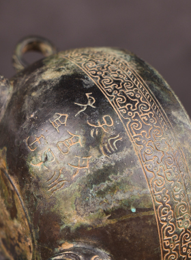 春秋晚期镶嵌龙纹鼎家具办公室工艺品创意文化礼品古玩影视道具