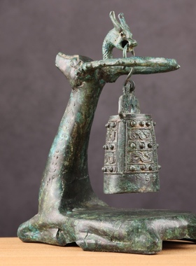 铜祥德仿古青铜器东汉卧鹿灯软装家居饰品博物馆收藏摆件特色礼品