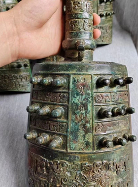 古玩秦汉青铜编钟工艺品乐器摆件仿古老铜器纯铜古董编钟