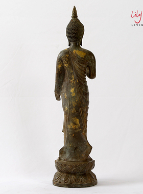 鎏金站佛美丽华伦铜复古桌面软装