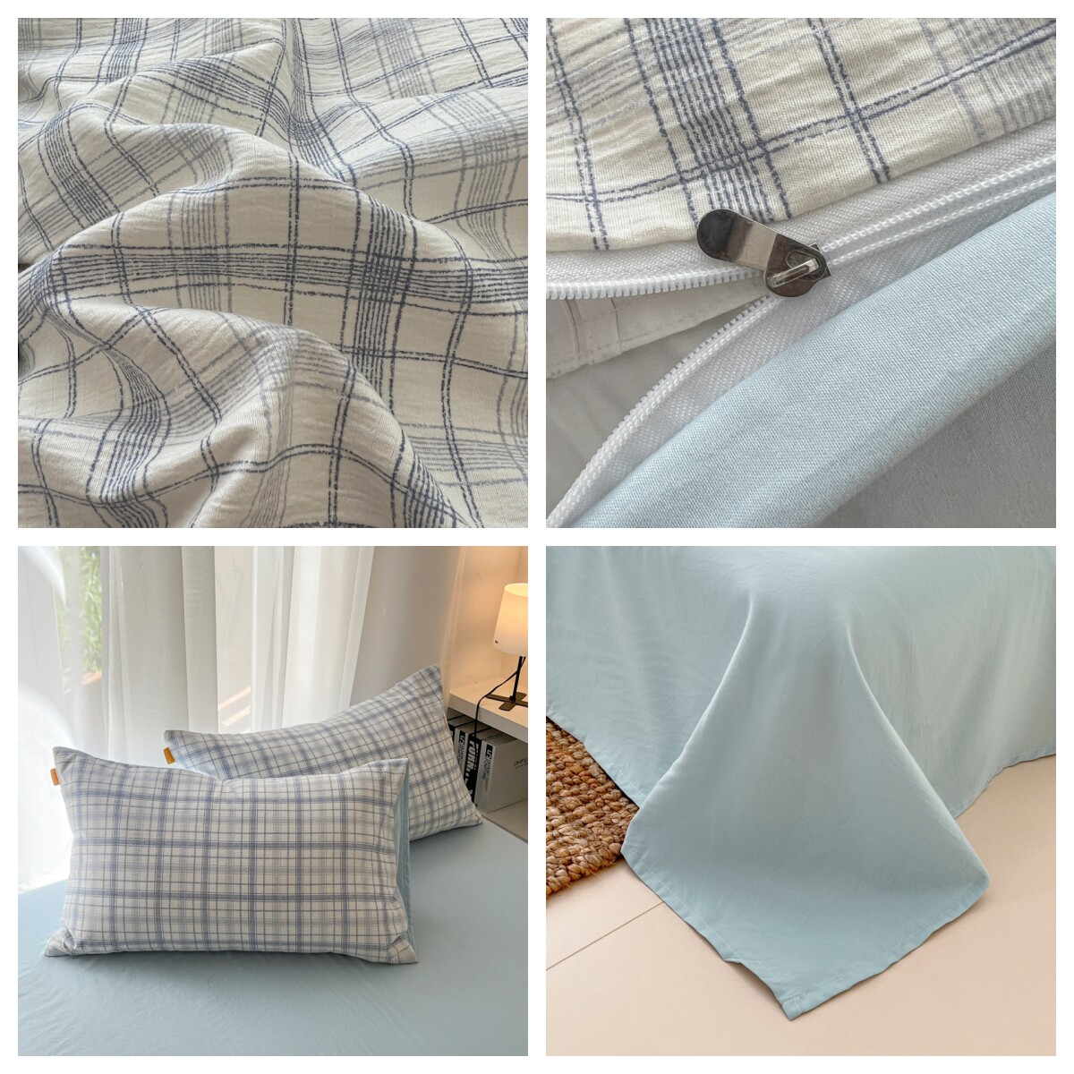 A类母婴床上四件套纯棉全棉新款被罩被套床笠宿舍单人床单三件套