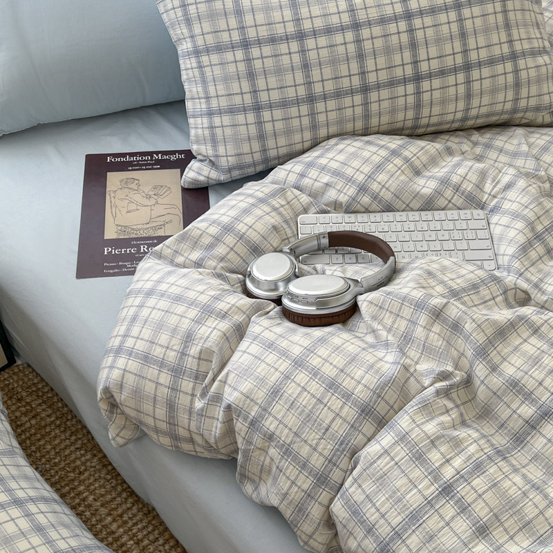 A类母婴床上四件套纯棉全棉新款被罩被套床笠宿舍单人床单三件套