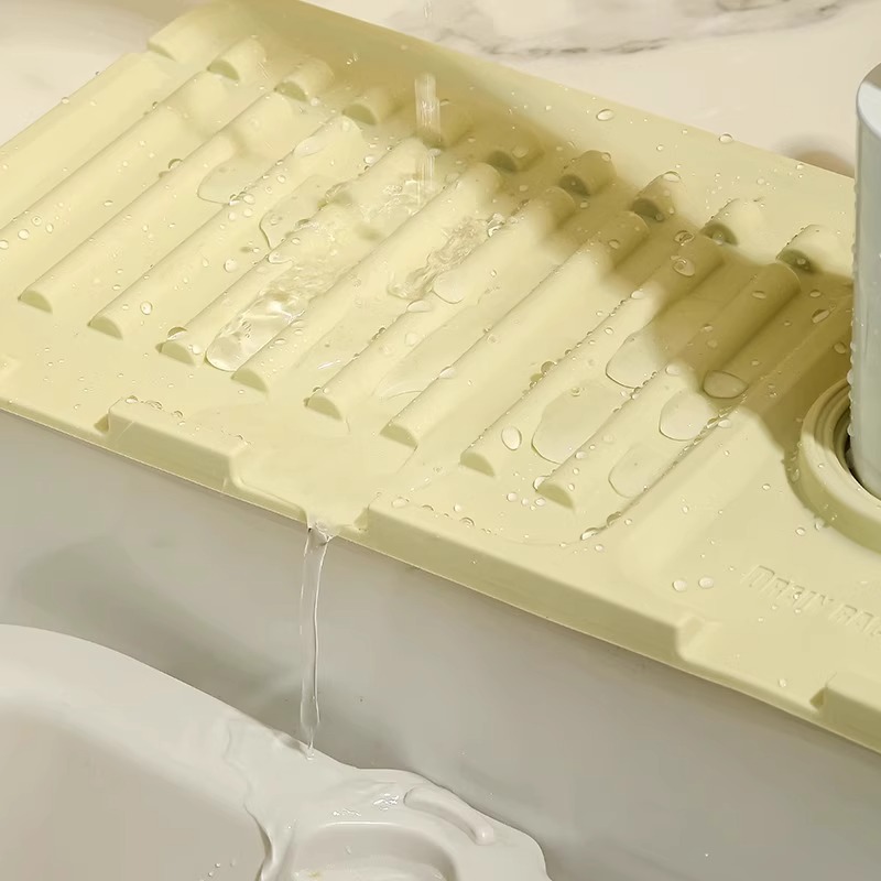 水龙头防溅水置物垫硅胶沥水垫水槽防滑洗漱台杯子肥皂垫挡水板子 - 图2