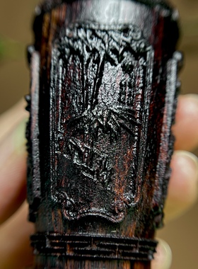 降真香木雕花瓶文玩手把件梅兰竹菊四君子工艺品车载摆件香木送礼