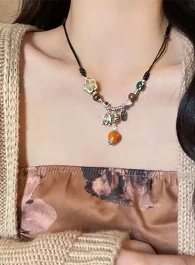 新中式国风禅意复古陶瓷项链