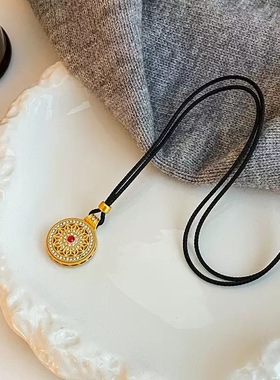 新中式国风轻奢吊坠八宝罗盘项链