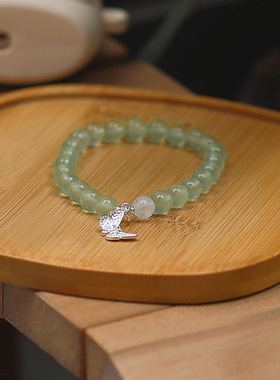 「绿野仙踪」唯美葡萄石手链女款小清新S925银天然水晶手串仙女
