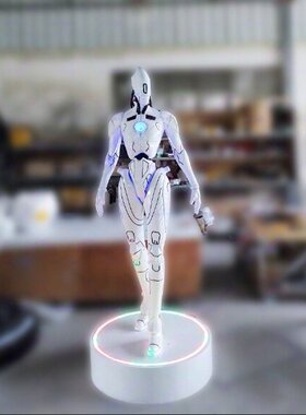 玻璃钢赛博连体服LED灯雕塑定制