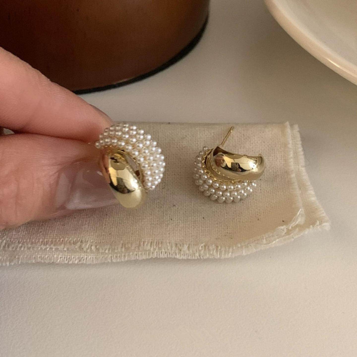 2026新款正品高级感珍珠金属耳钉银耳环925纯银针女轻奢气质耳饰,淘宝优惠券,粉丝福利购,淘宝优惠卷