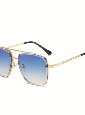 2025新款双梁切边太阳镜男款批发 欧美潮流街拍墨镜女 无框眼镜