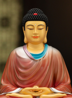 纯黄铜释迦牟尼佛像佛堂供奉神像