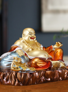 黄铜彩绘弥勒佛笑佛大肚弥勒佛