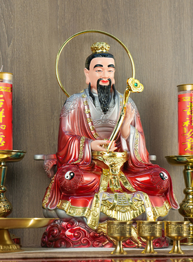 仿铜彩太上老君道德元始灵宝天尊家用树脂三清祖师爷摆件寺庙佛堂