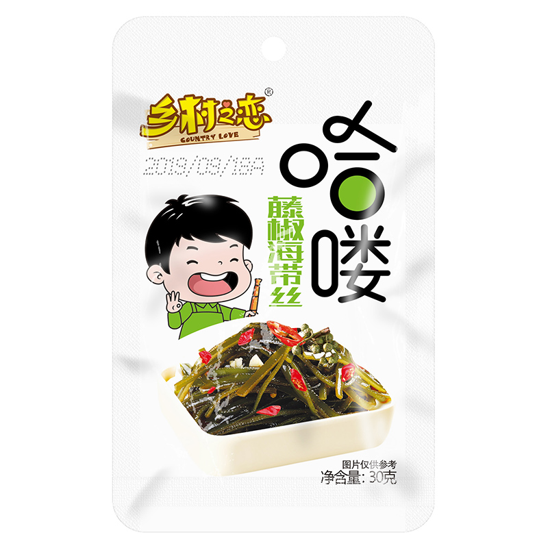 600g乡村之恋香辣小包装海带丝麻辣下饭菜开味开袋即食海带零食-图3