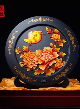 金乌炭雕喜结良缘高档结婚礼物