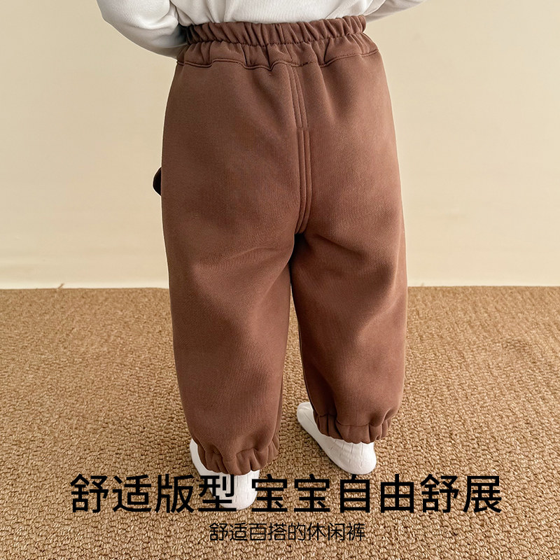 宝宝加绒裤子秋冬季a类薄绒小月龄婴儿保暖外穿1岁洋气儿童休闲裤,淘宝优惠券,粉丝福利购,淘宝优惠卷