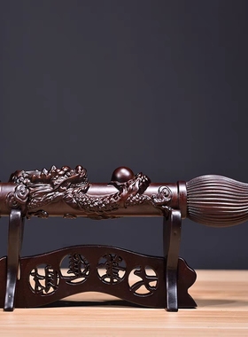 翔龙文昌笔 黑檀木毛笔 实木摆件家居工艺品