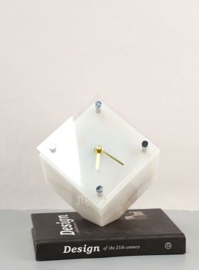 高档轻奢天然大理石桌面座钟摆件