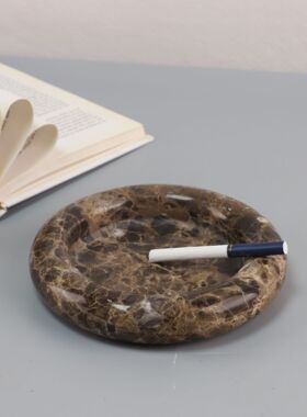 轻奢天然大理石雪茄烟灰缸摆件