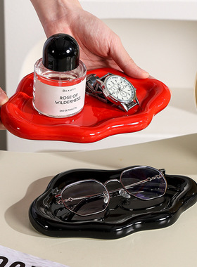 奶油风云朵碟收纳陶瓷托盘摆件