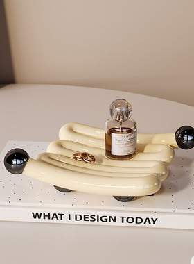 高颜值陶瓷收纳托盘装饰品摆件