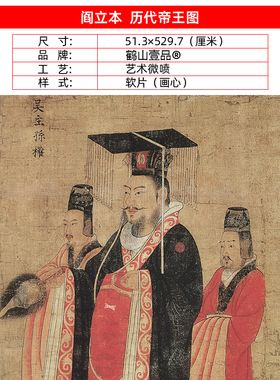 名画高清复制唐代阎立本历代帝王图国画人物画艺术微喷字画装饰画