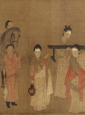 高清复制杨子华校书图工笔画人物