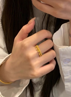 小红书同款网红戒指女小圆珠流苏小众时尚戒食指戒指环送闺蜜礼物