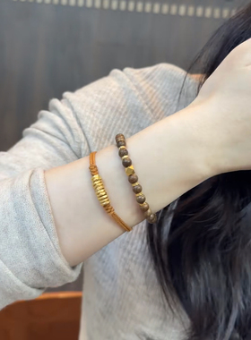 小红书爆款盘缠金色编织手绳2025新款高级感轻奢小众精致百搭手饰