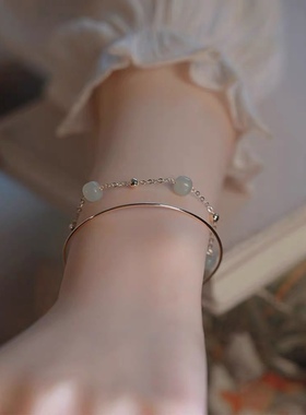 抖音同款和田玉双层手链ins