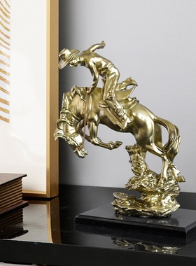 美式西部牛仔人物雕塑模型摆件