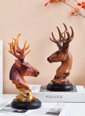 北欧招财鹿摆件客厅电视柜玄关