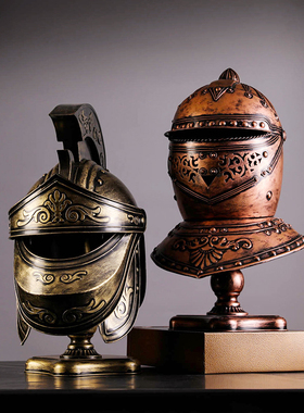 头盔摆件铁艺欧式复古