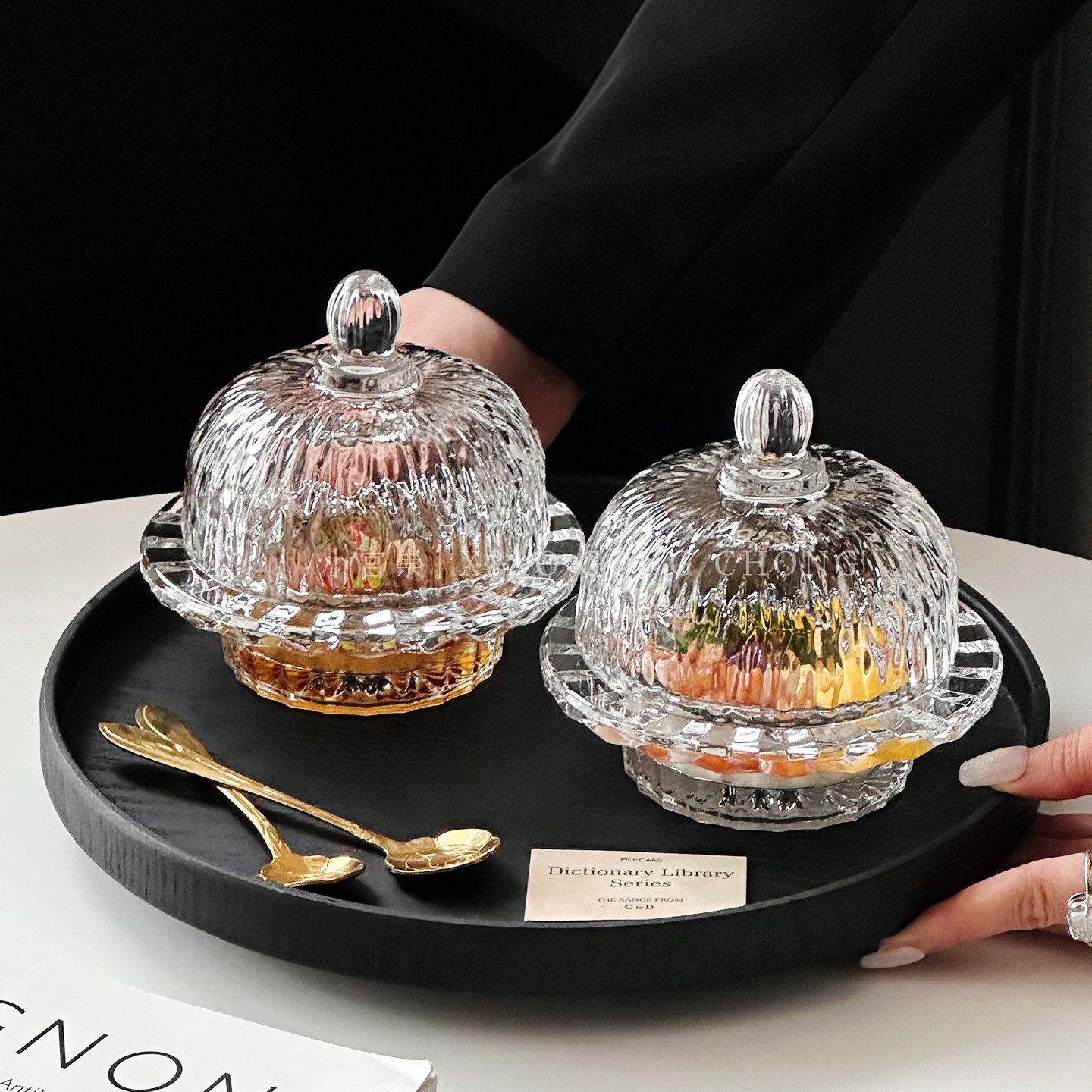 欧式燕窝盅高级感家用玻璃带盖水果碗甜品碗精致创意糖水碗银耳盅