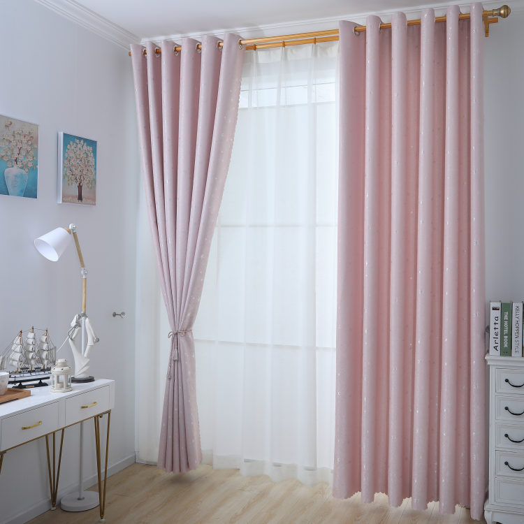 遮光窗帘成品定制加厚时尚北欧简约纯色卧室客厅书房特价流行凸窗