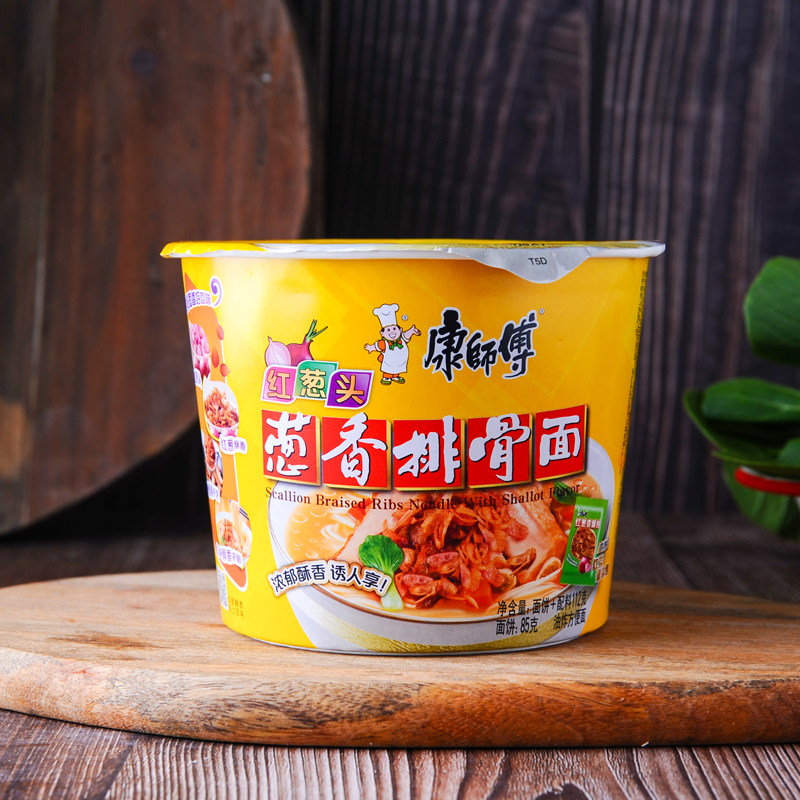 康师傅红葱头葱香排骨面 85g/桶