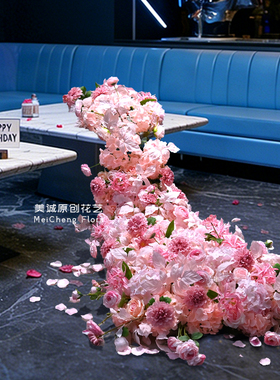 生日瀑布桌花仿真花KTV摆台花