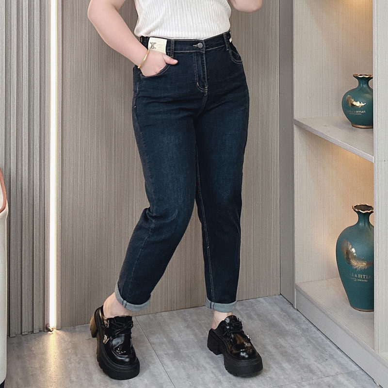 大码牛仔裤女春秋2025年新款休闲高腰直筒老爹裤子胖mm显瘦哈伦裤,淘宝优惠券,粉丝福利购,淘宝优惠卷