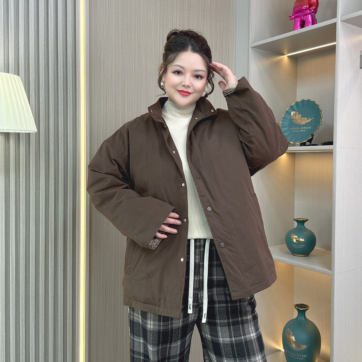 大码棉服女秋冬2025新款胖mm韩版宽松显瘦休闲中长款保暖夹棉外套,淘宝优惠券,粉丝福利购,淘宝优惠卷