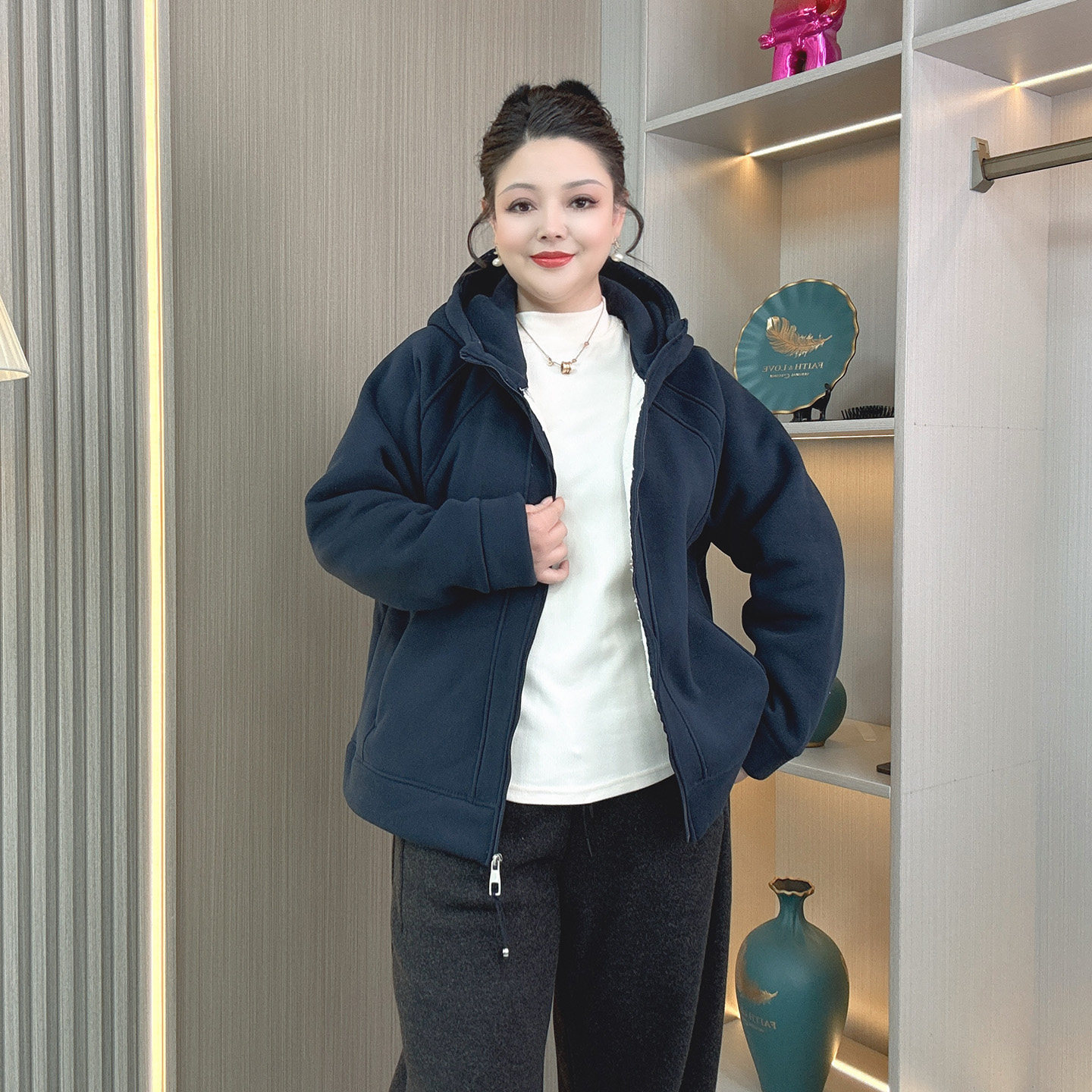 大码女装加绒加厚连帽开衫卫衣秋冬新款胖mm拉链外套洋气减龄上衣,淘宝优惠券,粉丝福利购,淘宝优惠卷